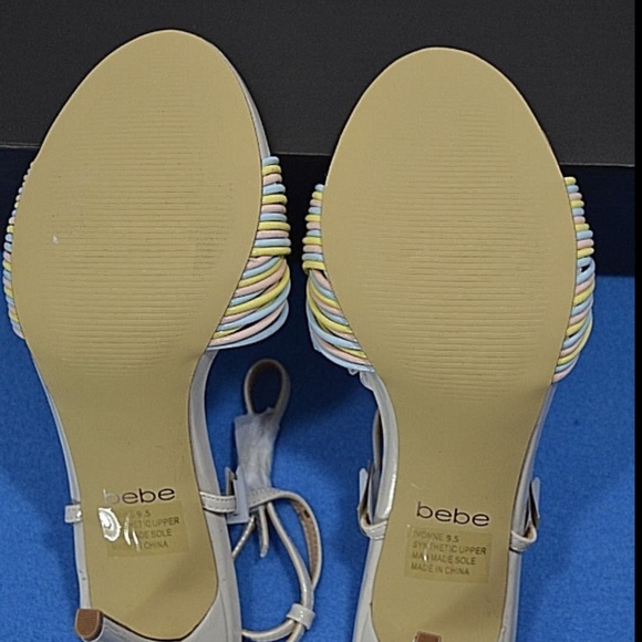 NEW Bebe Ivonne Twist Front Cream Colored Heels - Picture 6 of 8